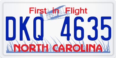 NC license plate DKQ4635