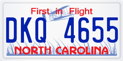 NC license plate DKQ4655