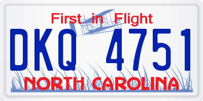 NC license plate DKQ4751