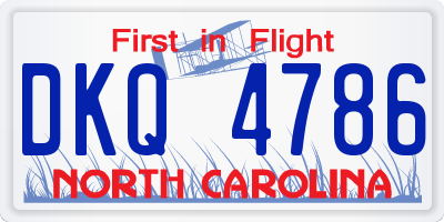 NC license plate DKQ4786