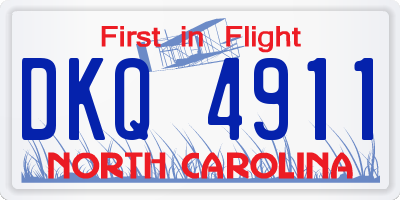NC license plate DKQ4911