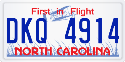 NC license plate DKQ4914