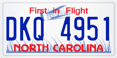 NC license plate DKQ4951