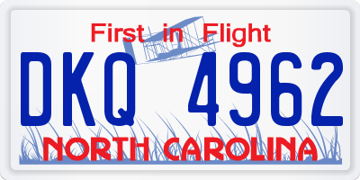 NC license plate DKQ4962