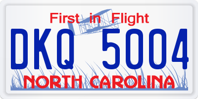 NC license plate DKQ5004