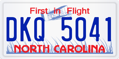 NC license plate DKQ5041