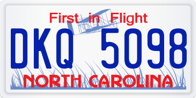NC license plate DKQ5098