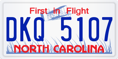 NC license plate DKQ5107