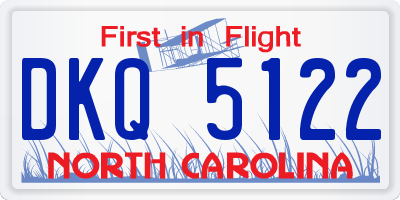 NC license plate DKQ5122