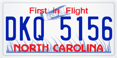NC license plate DKQ5156