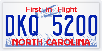 NC license plate DKQ5200