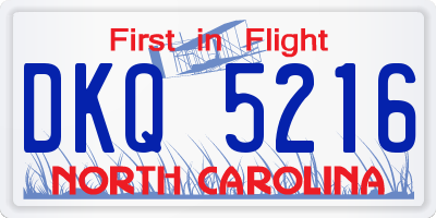 NC license plate DKQ5216