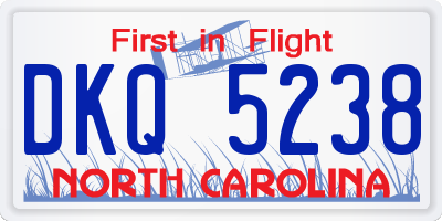 NC license plate DKQ5238