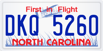 NC license plate DKQ5260