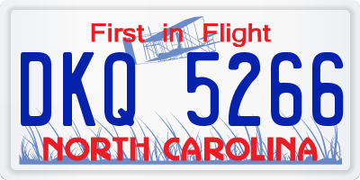 NC license plate DKQ5266