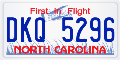 NC license plate DKQ5296