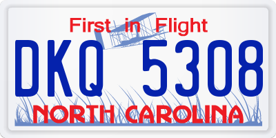 NC license plate DKQ5308