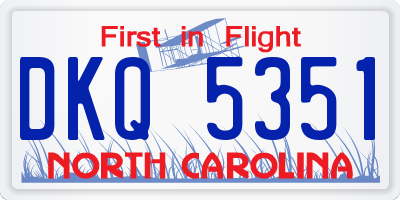 NC license plate DKQ5351