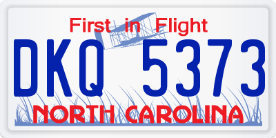 NC license plate DKQ5373