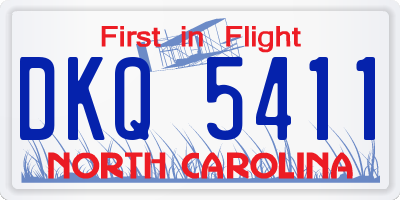 NC license plate DKQ5411