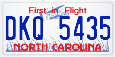 NC license plate DKQ5435