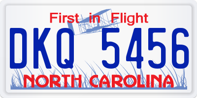 NC license plate DKQ5456