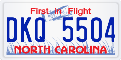 NC license plate DKQ5504