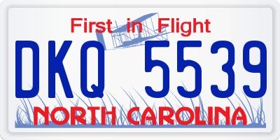 NC license plate DKQ5539