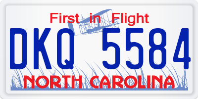 NC license plate DKQ5584