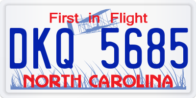 NC license plate DKQ5685