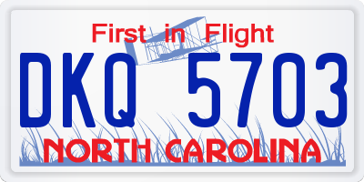 NC license plate DKQ5703