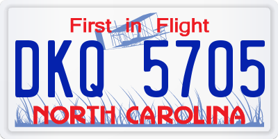 NC license plate DKQ5705