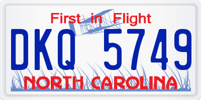 NC license plate DKQ5749