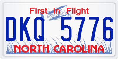 NC license plate DKQ5776