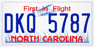 NC license plate DKQ5787