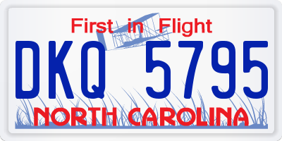 NC license plate DKQ5795