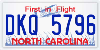 NC license plate DKQ5796
