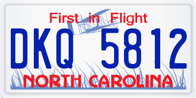NC license plate DKQ5812