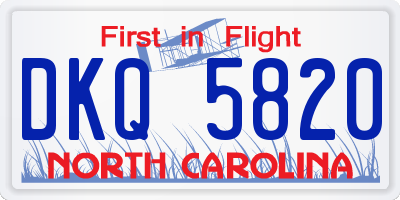 NC license plate DKQ5820