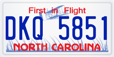 NC license plate DKQ5851