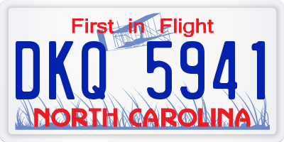 NC license plate DKQ5941
