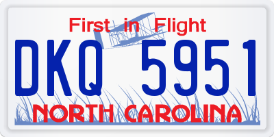 NC license plate DKQ5951