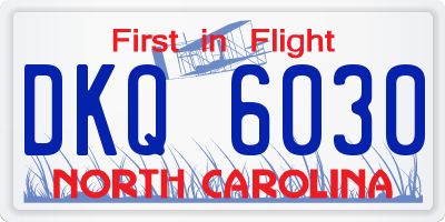 NC license plate DKQ6030