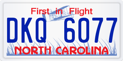 NC license plate DKQ6077