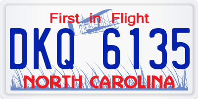 NC license plate DKQ6135