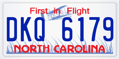 NC license plate DKQ6179