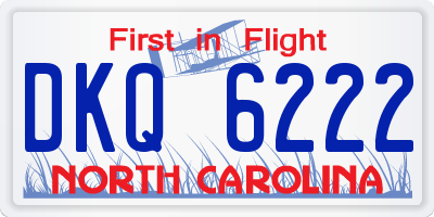 NC license plate DKQ6222