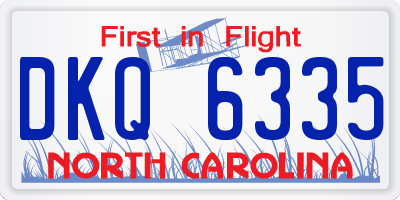 NC license plate DKQ6335