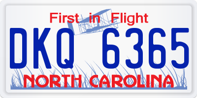 NC license plate DKQ6365