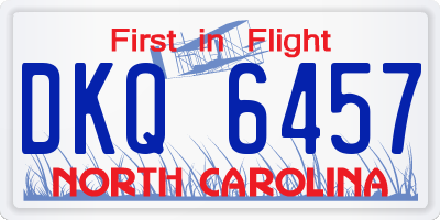 NC license plate DKQ6457